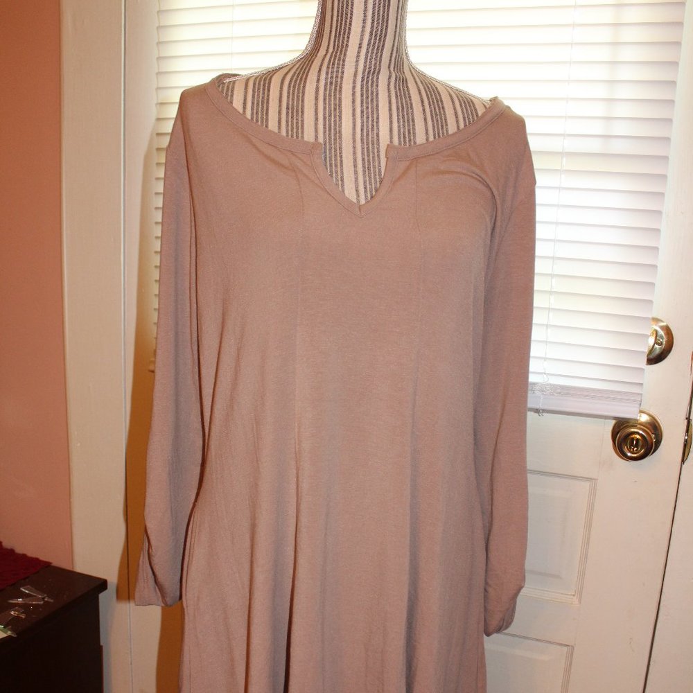 Tan knee length dress